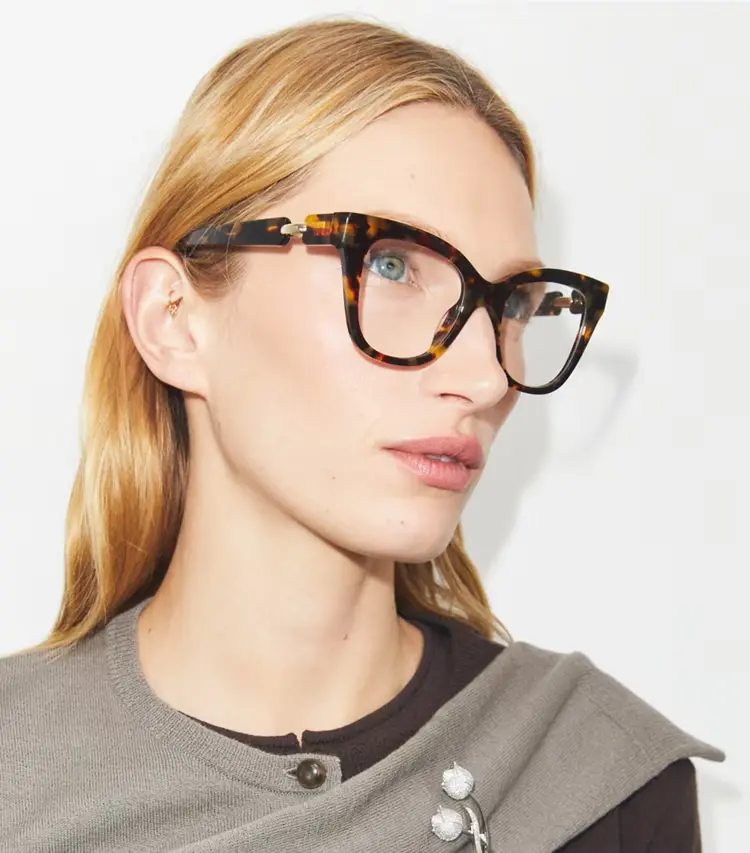 Pierced Oversized Cat-Eye Eyeglasses - Image 4