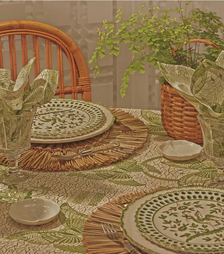 Butterfly Batik Round Tablecloth, 108" - Image 3