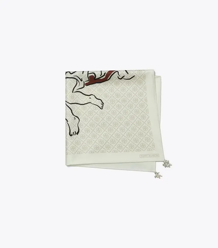 T Monogram Cherub Silk Neckerchief - Image 3