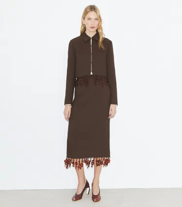 Cropped Crepe Jacket - Image 3