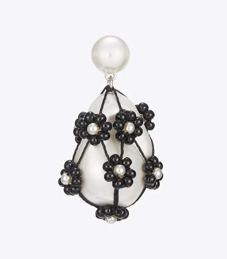 Curiosity Beaded Pearl Drop Earrings - Image 2