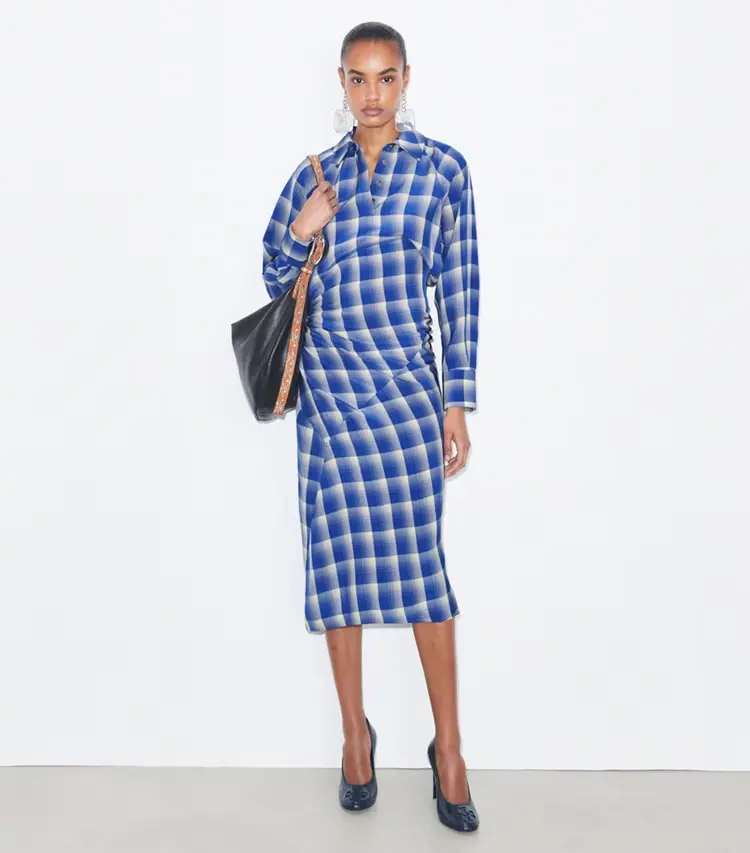 Plaid Viscose Shirtdress - Image 2