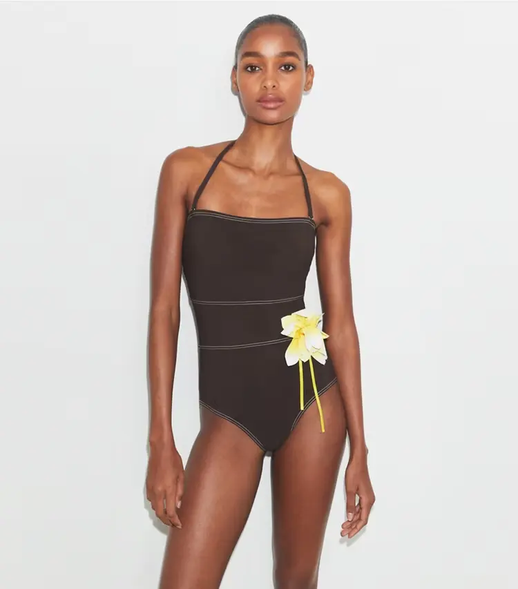 Flower Bandeau Swimsuit - Image 2