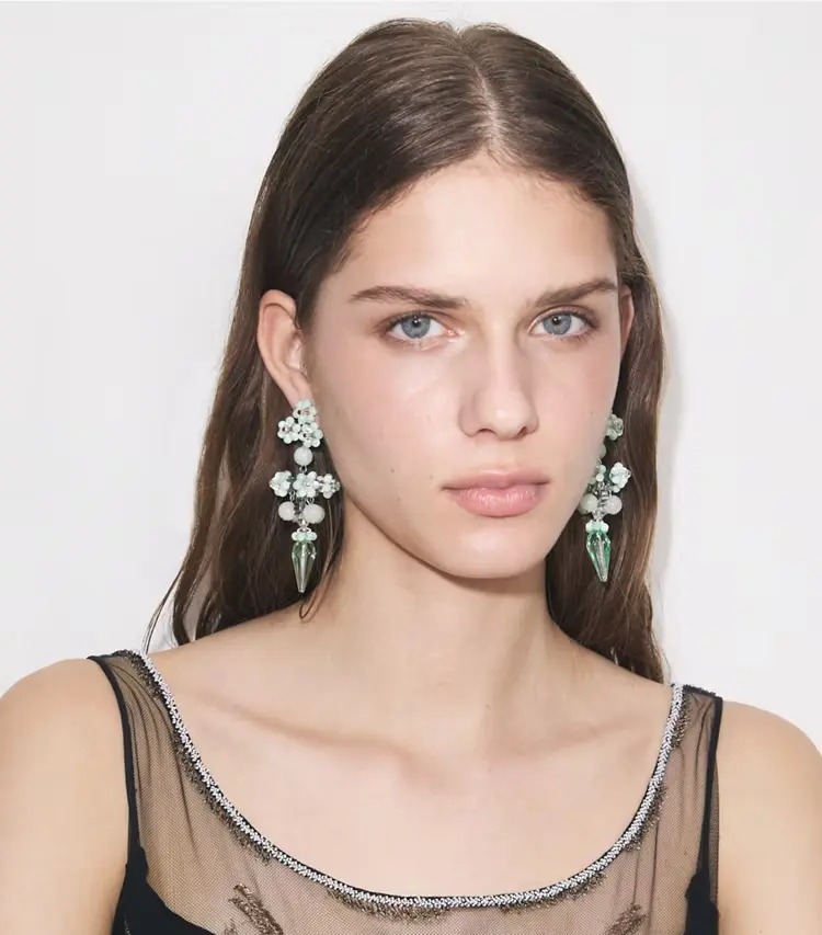 Curiosity Beaded Linear Earrings - Image 3