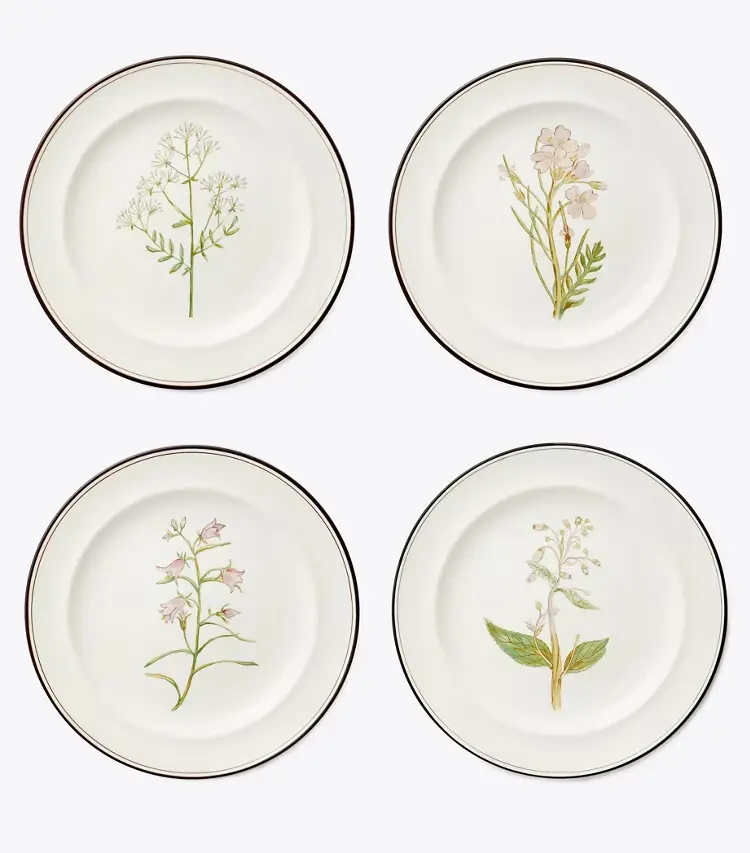 Lilac Flower Salad Plates, Set Of 4
