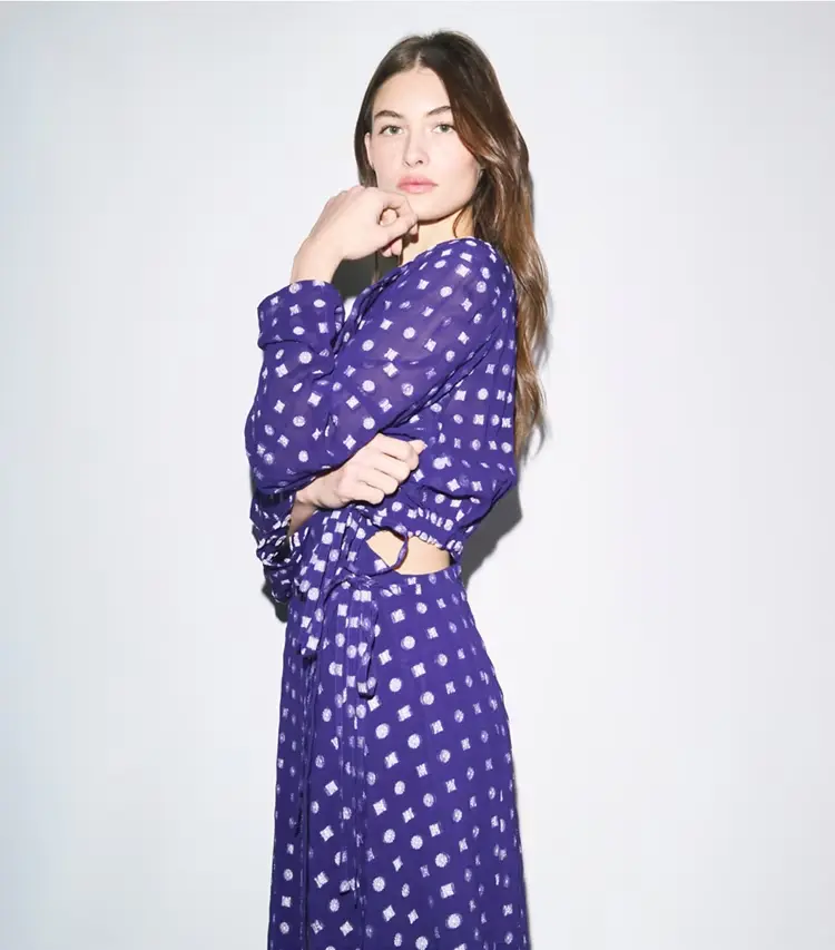 Jacquard Wrap Dress - Image 3