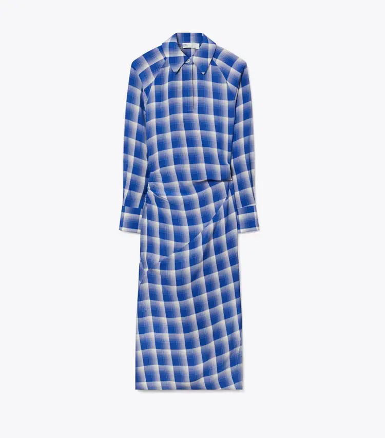 Plaid Viscose Shirtdress