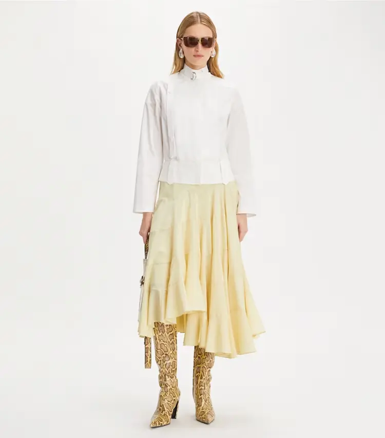 Flared Cotton Silk Skirt - Image 2