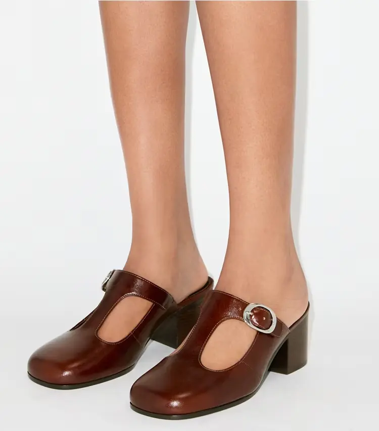 Violet T-Strap Heeled Mule - Image 2