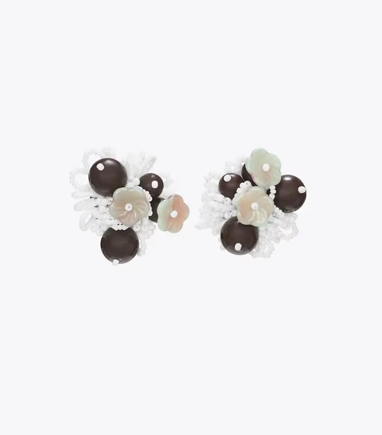 Runway Beaded Cluster Earrings