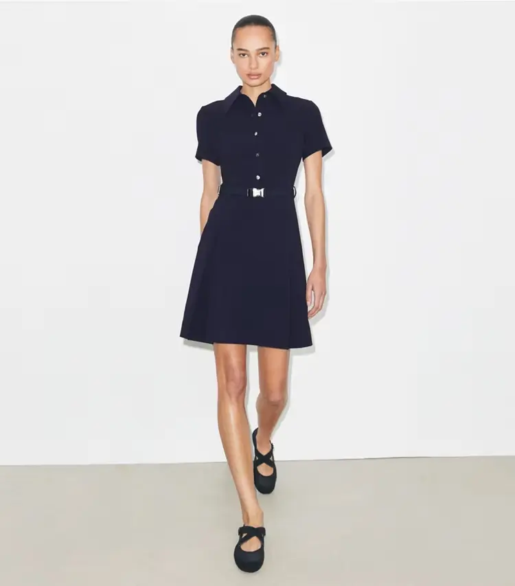 Short-Sleeve Pleated Golf Dress - Image 3