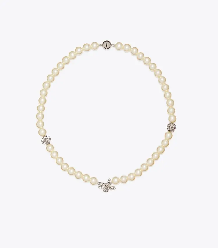 Moondance PavÉ Flower Pearl Necklace