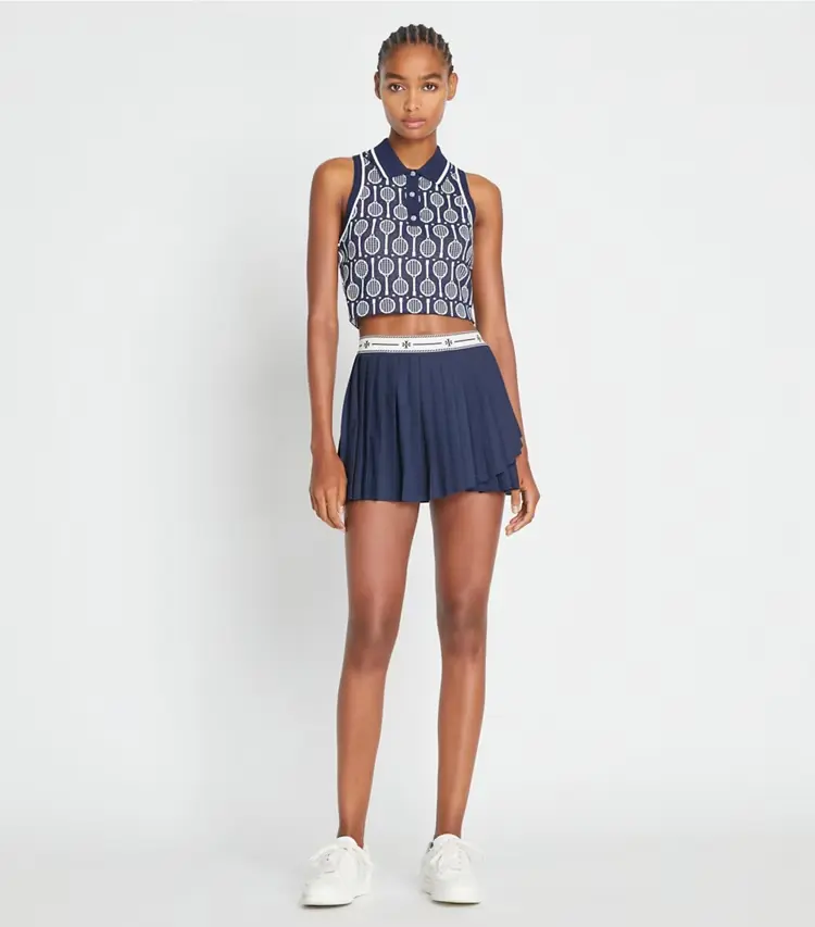 Cropped Tech Knit Polo Tank - Image 3