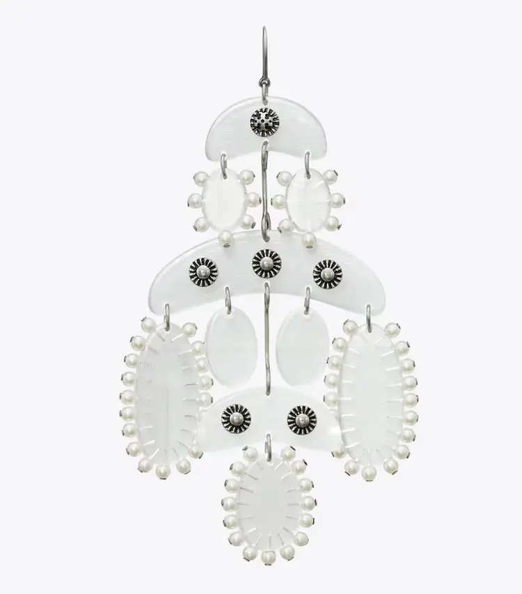 Abstract Beaded Chandelier Earrings - Image 2