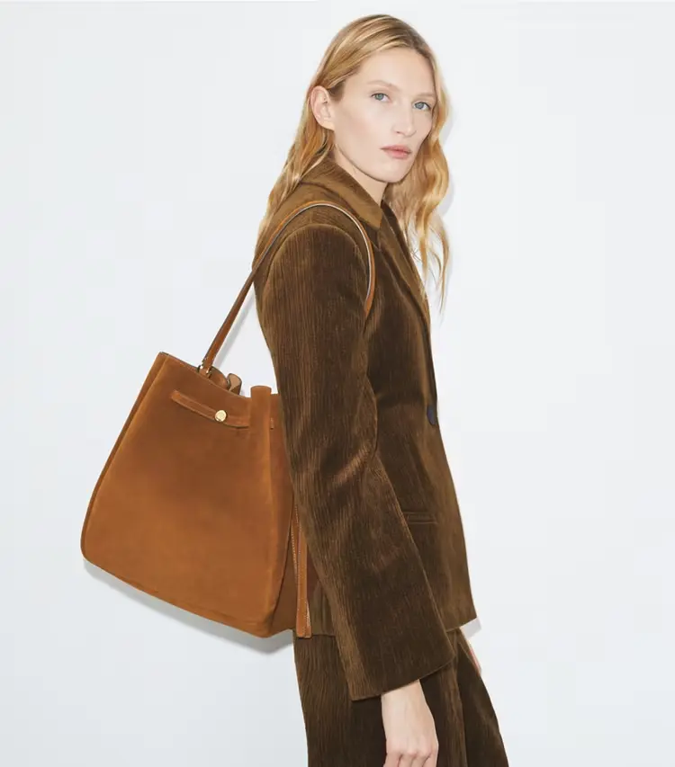 Large Romy Suede Bucket Bag - Image 2