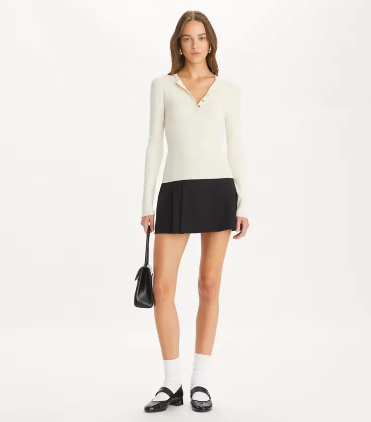 Ribbed Viscose Henley - Image 3