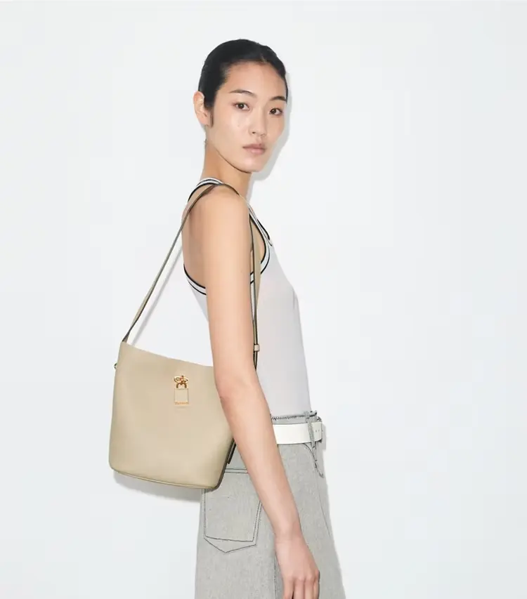 Medium Lock Slim Bucket Bag - Image 2