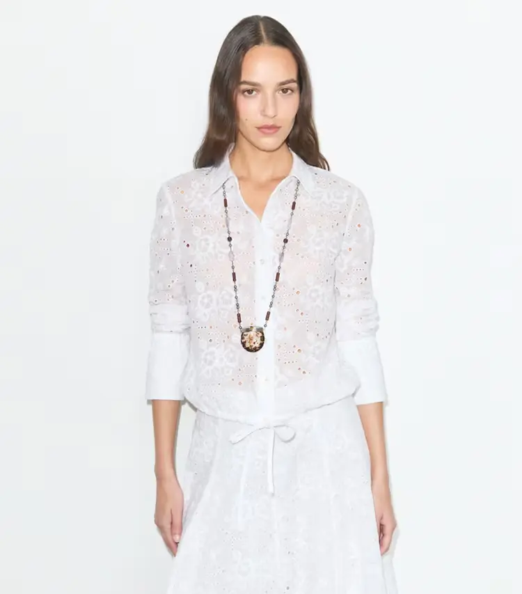 Cotton Eyelet Blouse - Image 2