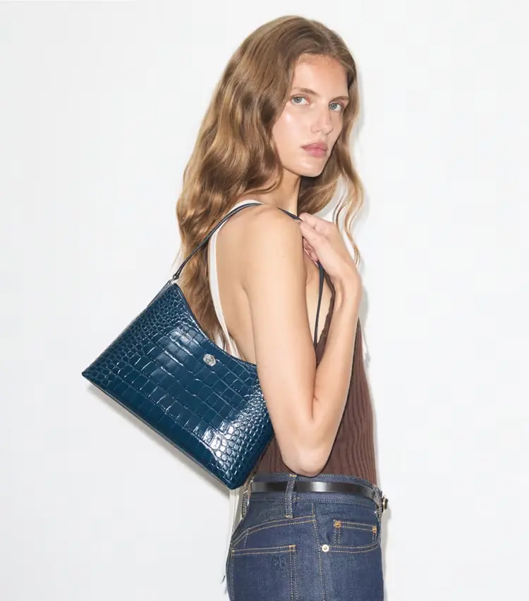 Small Robinson Croc-Embossed Shoulder Bag - Image 2