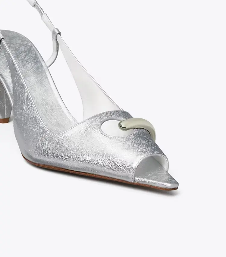 Pierced Peep-Toe Slingback - Image 4