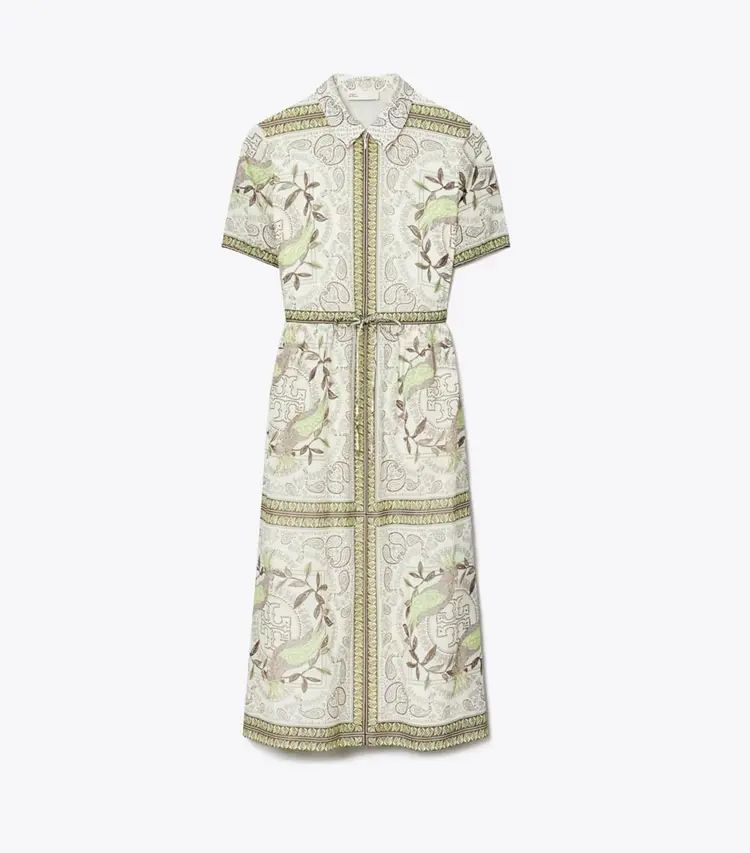 Cinched Cotton Zip Dress