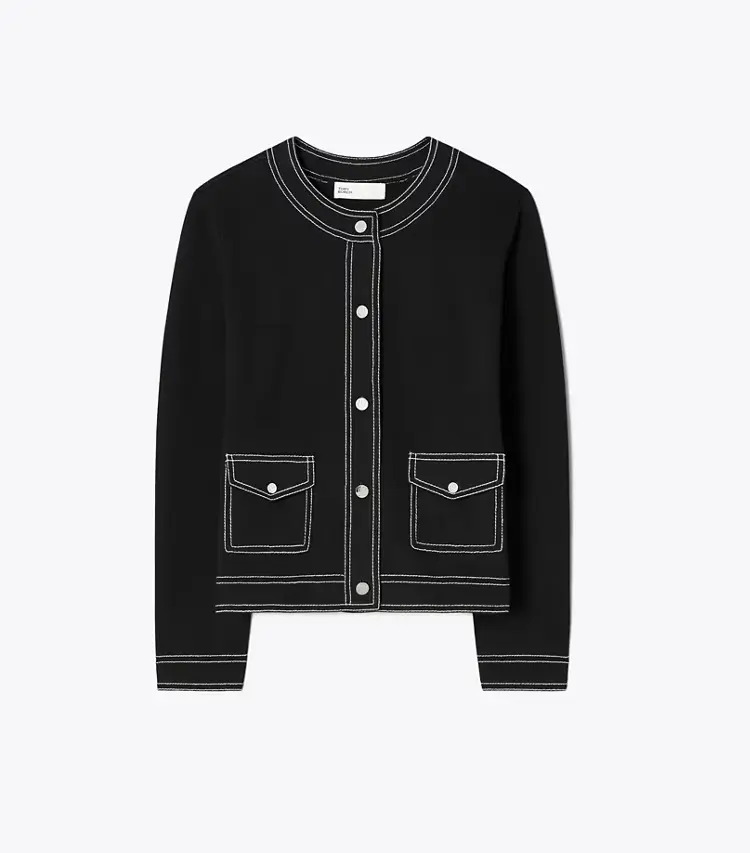 Topstitch Wool Cardigan
