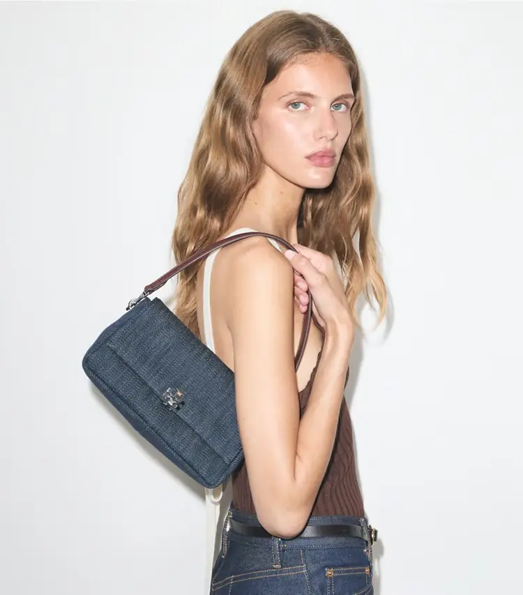 Small Charlie Denim Shoulder Bag - Image 2