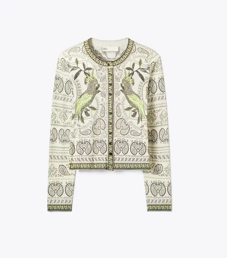 Printed Cashmere Cardigan