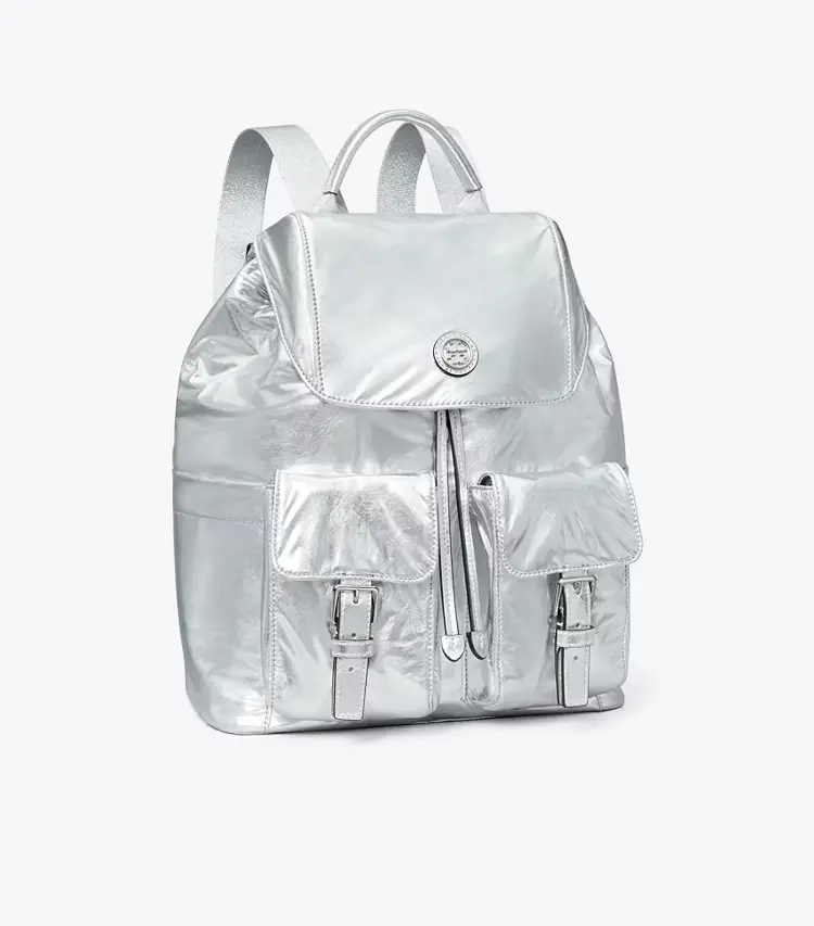 Virginia Metallic Flap Backpack
