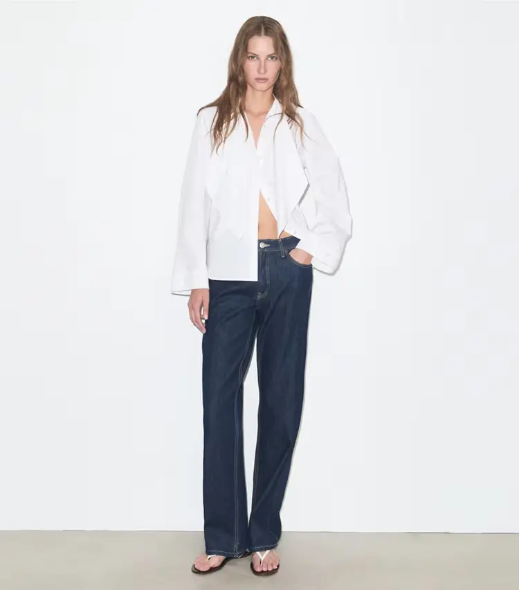 Cotton Bow Blouse - Image 3