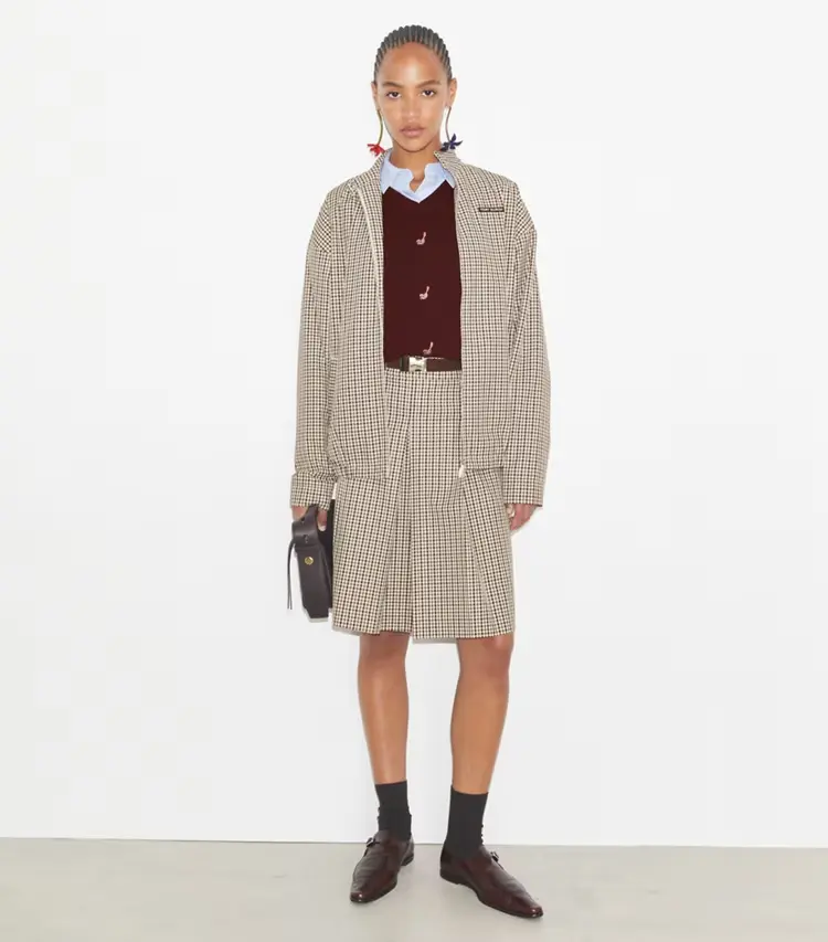 Nylon Plaid Golf Jacket - Image 3