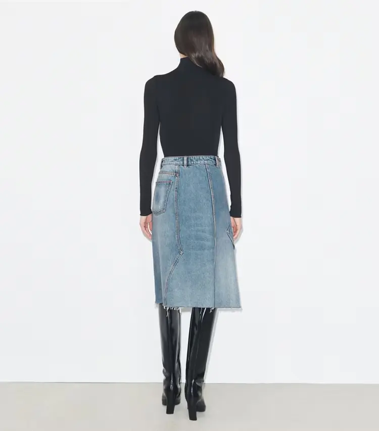 Deconstructed Denim Skirt - Image 3