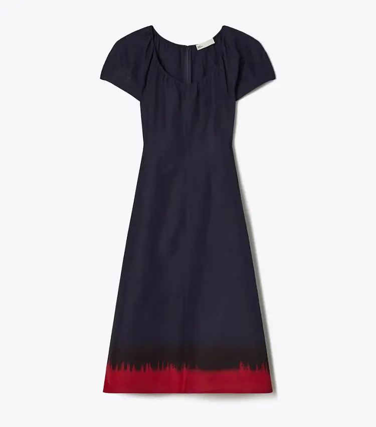Balloon Sleeve Viscose Dress