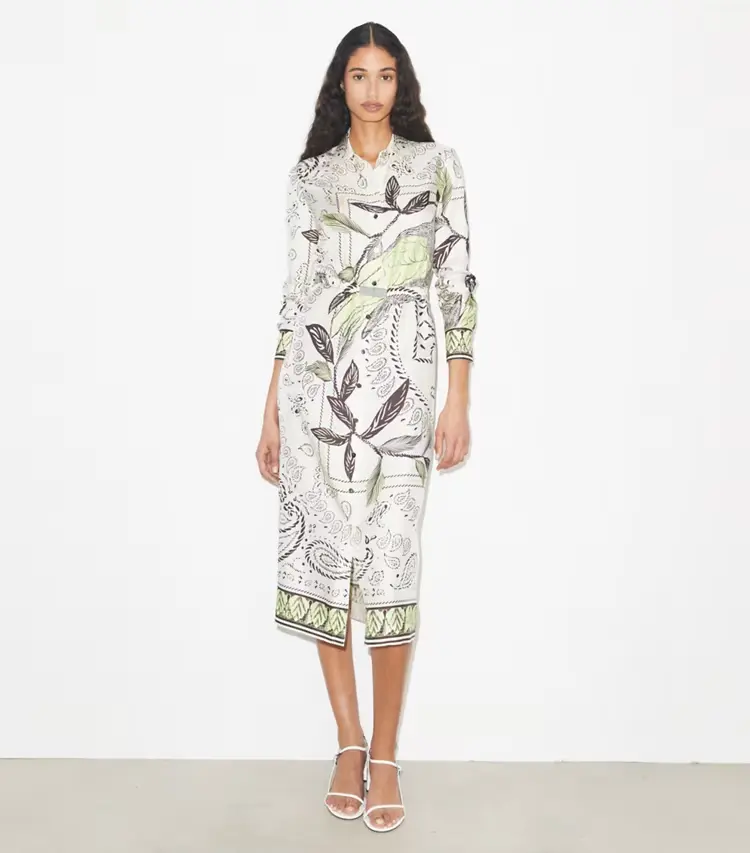 Printed Silk Shirtdress - Image 2