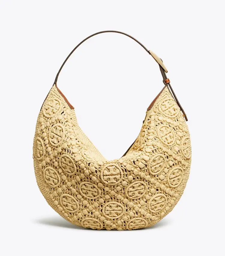 T Monogram Raffia Balloon Bag - Image 4