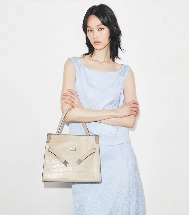 Small Lee Radziwill Embossed Double Bag - Image 2