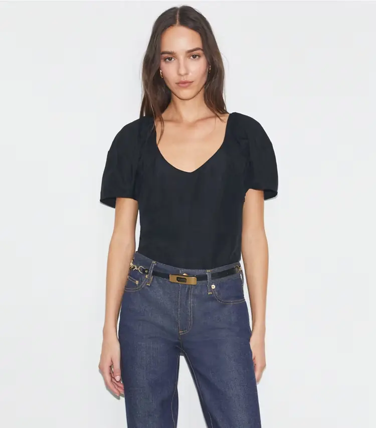 Balloon Sleeve Viscose Top - Image 2