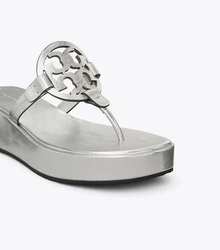 Miller Crinkled Metallic Wedge Sandal - Image 3