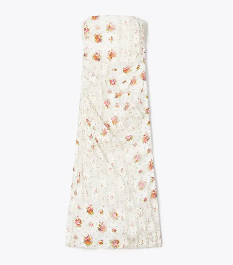 Strapless Cotton Jacquard Dress
