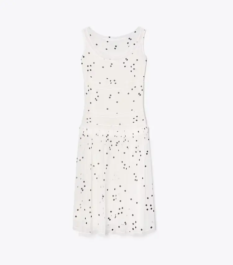 Pleated Silk Lace Dress