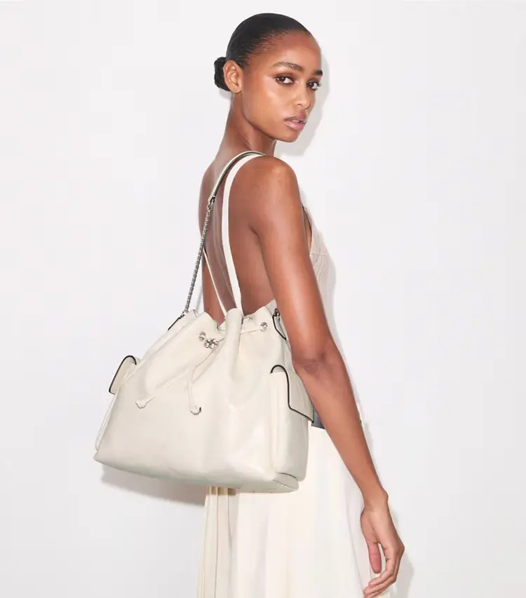 Large Charlie Quilted Drawstring Shoulder Bag - Image 2