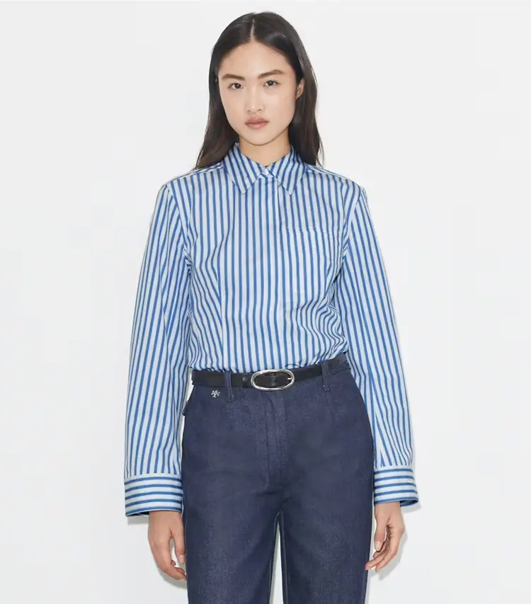 Bell-Sleeve Cotton Shirt - Image 2