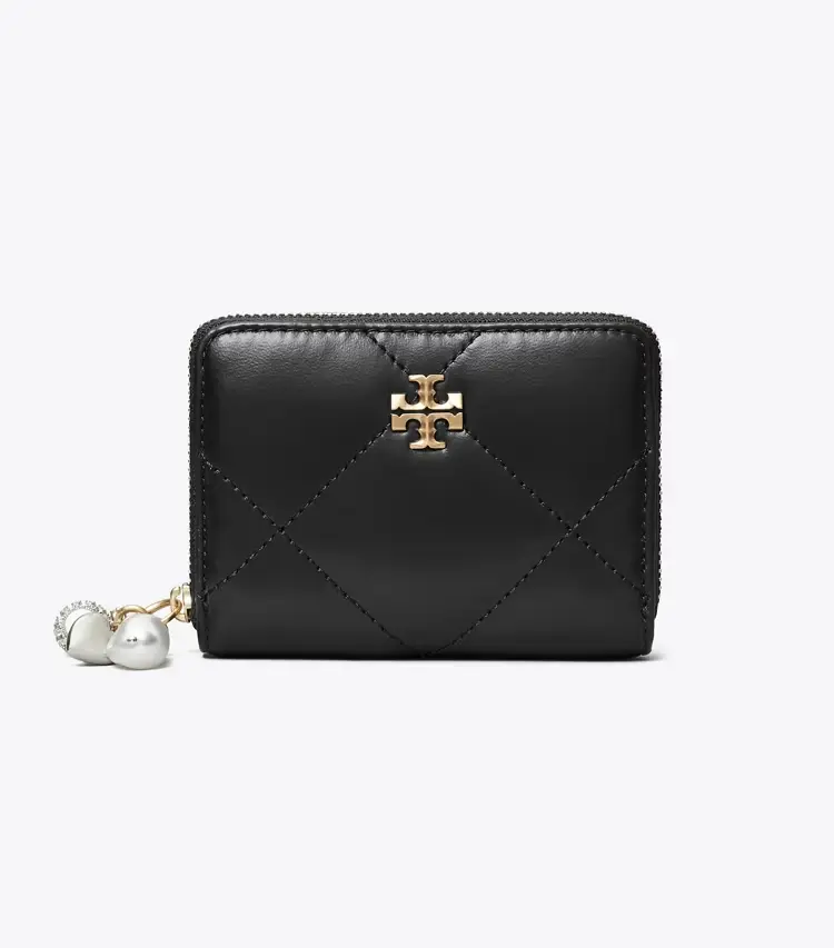 Small Kira Diamond Quilt Charm Zip Wallet - Image 2