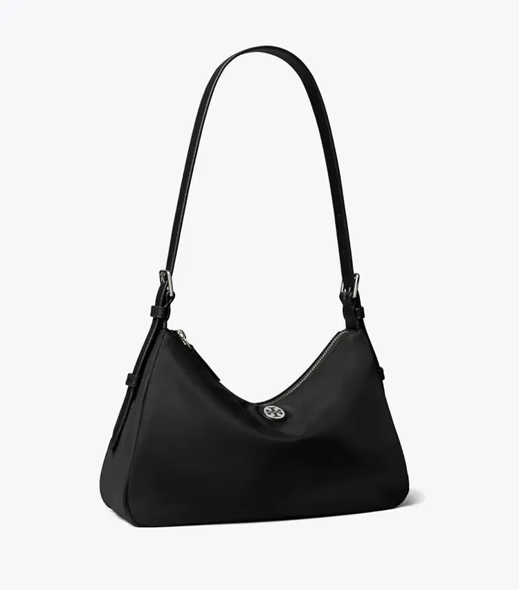 Small Nylon Zip-Top Shoulder Bag
