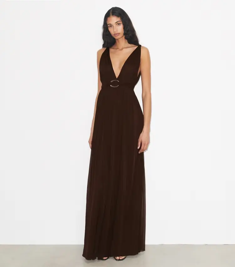 V-Neck Viscose Dress - Image 2