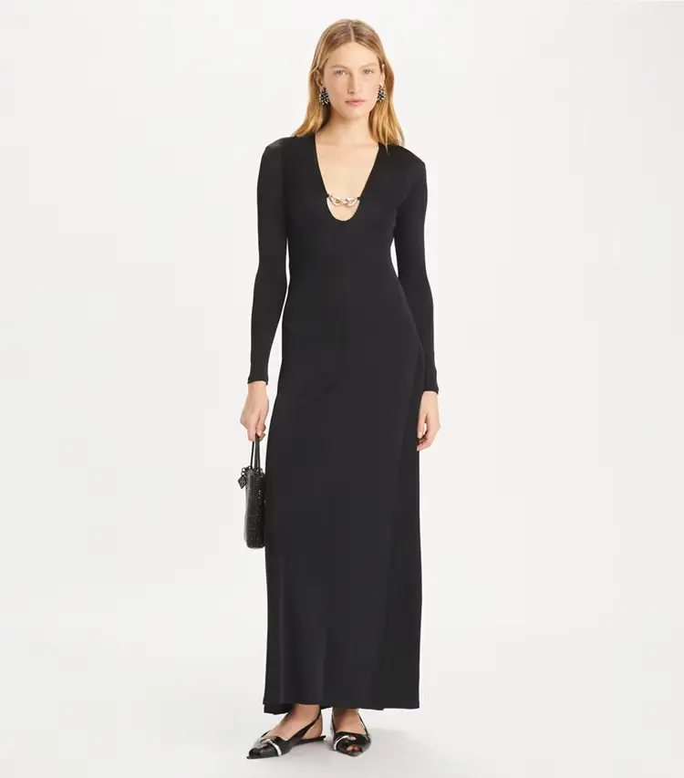 Deep U-Neck Jessa Viscose Dress - Image 2