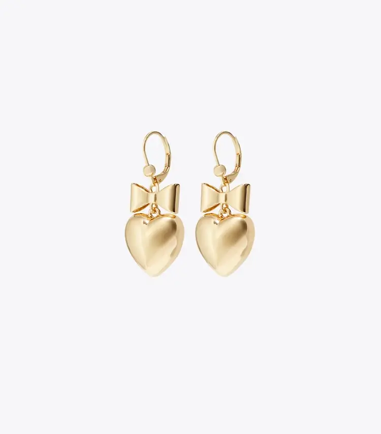 Curiosity Heart And Bow Earrings