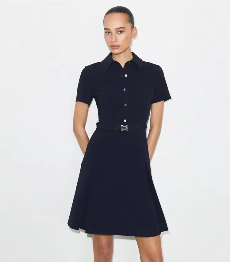 Short-Sleeve Pleated Golf Dress - Image 2