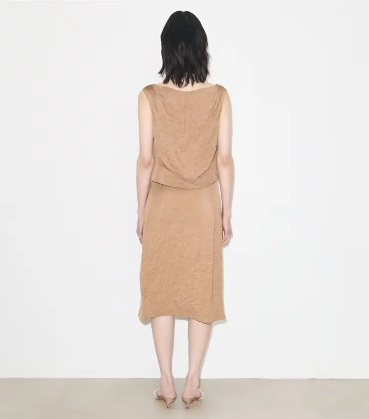 Crinkled Viscose Skirt - Image 3
