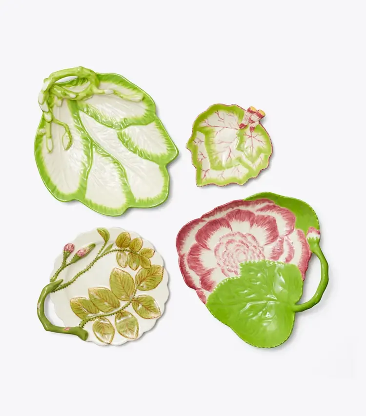 Decorative Leaf Plates, Set Of 4